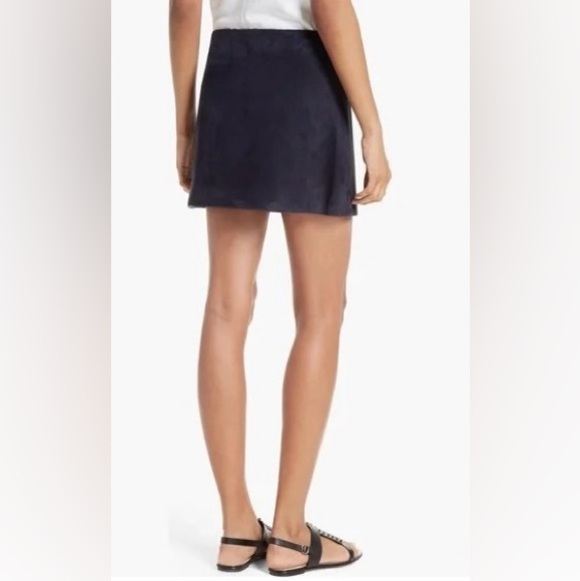 Theory Murta Leather Mini Wrap Skirt with Snaps - Picture 8 of 8